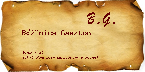 Bénics Gaszton névjegykártya